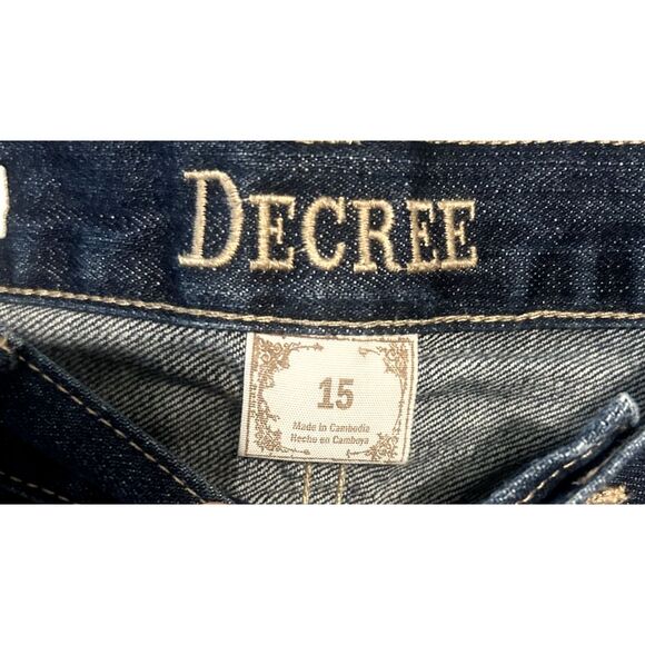 Decree Boyfriend dark Blue distressed skinny Jeans size 15 - Picture 7 of 8